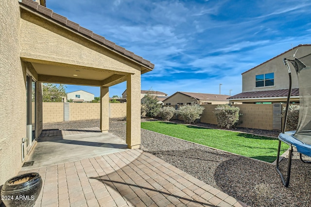 view of patio featuring a trampoline