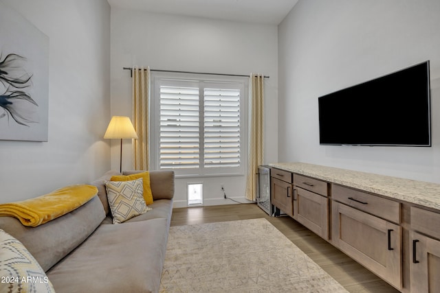 living room featuring light hardwood / wood-style flooring