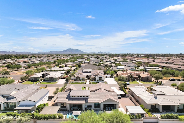 aerial view with a mountain view