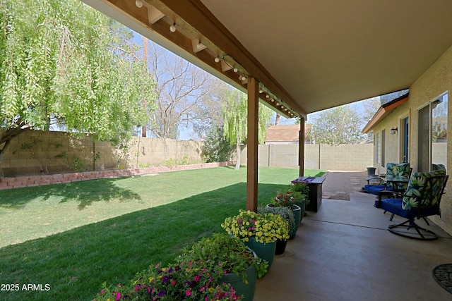 view of patio / terrace featuring a fenced backyard