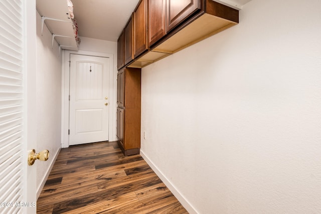 interior space featuring dark wood-type flooring