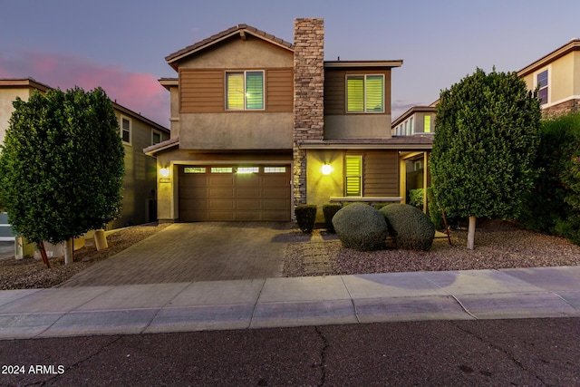 front facade featuring a garage