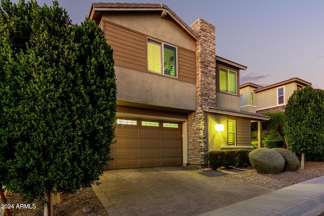 view of property featuring a garage