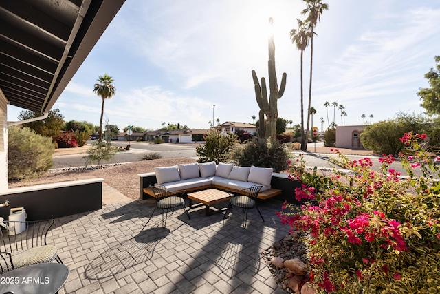 view of patio / terrace featuring an outdoor hangout area