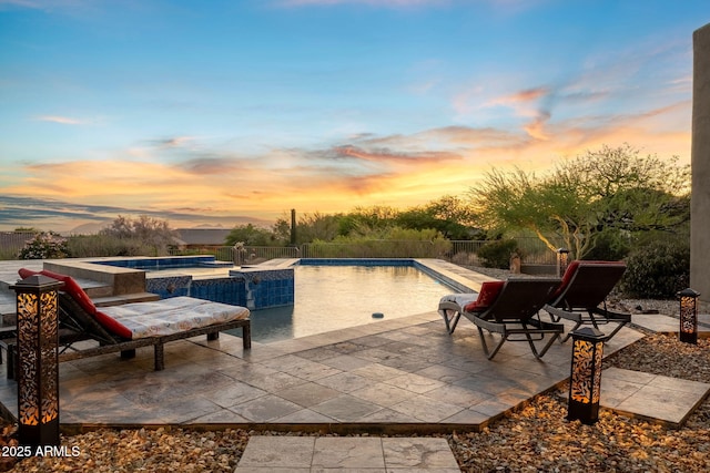 11986 N 134th Pl, Scottsdale, AZ 85259 - view of pool featuring a jacuzzi, fence, and a patio area