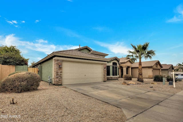 single story home featuring a garage