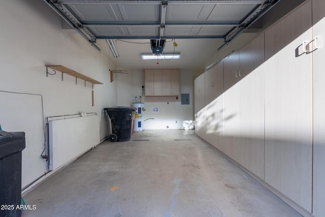 7710 E Gainey Ranch Rd Unit 142, Scottsdale, AZ 85258 - garage with electric water heater, electric panel, and a garage door opener