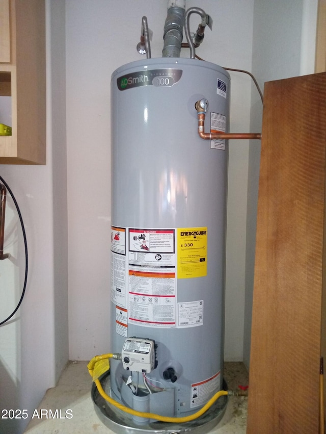 utilities featuring gas water heater