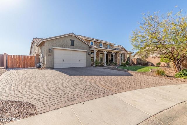 view of front of home with a garage