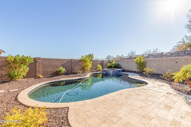 view of swimming pool with a patio