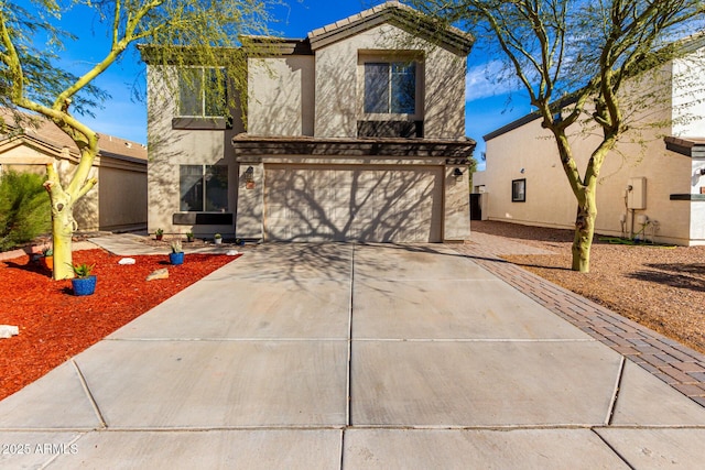 view of front facade featuring a garage