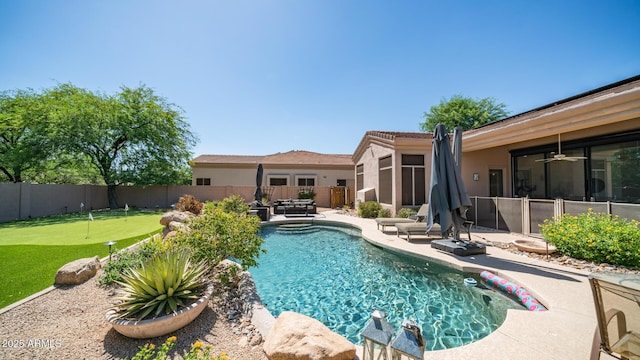 view of pool with a patio