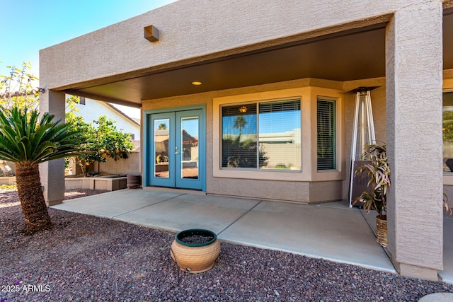 property entrance with french doors