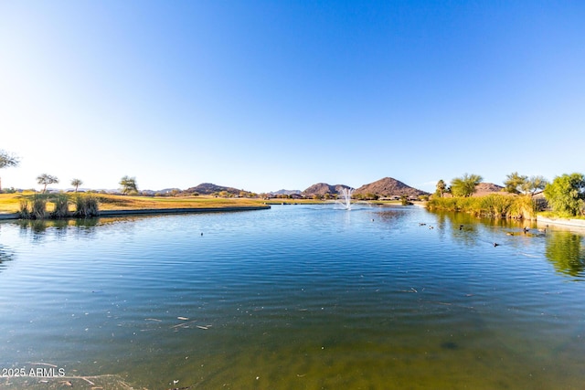 view of water feature with a mountain view