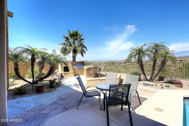 view of patio with area for grilling