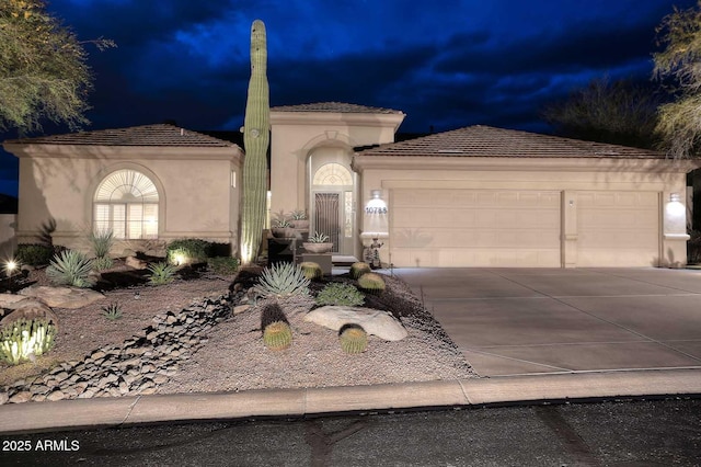 view of front of house with a garage