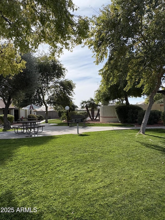 view of yard with a patio