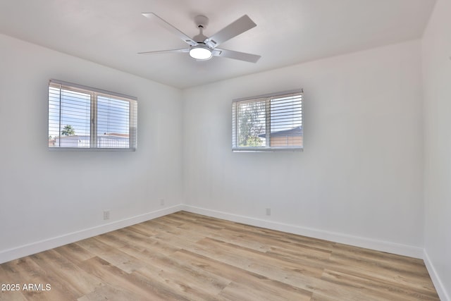 5510 E Dallas St, Mesa, AZ 85205 - unfurnished room with healthy amount of natural light, baseboards, a ceiling fan, and light wood finished floors