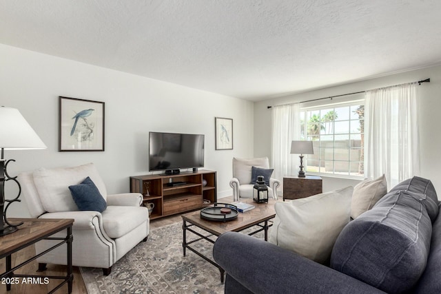 5211 E Winchcomb Dr, Scottsdale, AZ 85254 - living room featuring wood finished floors and a textured ceiling