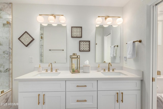 5211 E Winchcomb Dr, Scottsdale, AZ 85254 - full bath with double vanity, a tile shower, and a tub