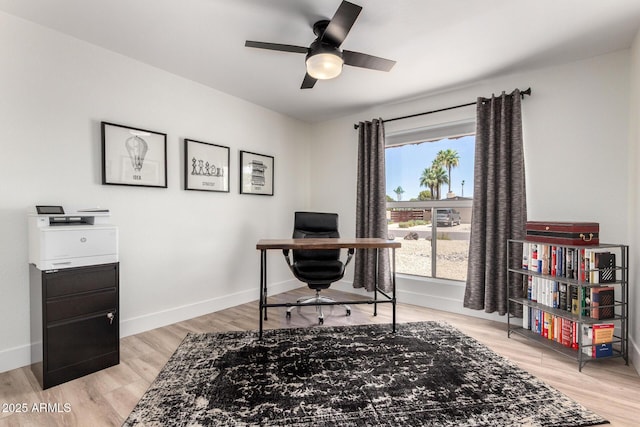 5211 E Winchcomb Dr, Scottsdale, AZ 85254 - office space featuring ceiling fan and light wood-style flooring