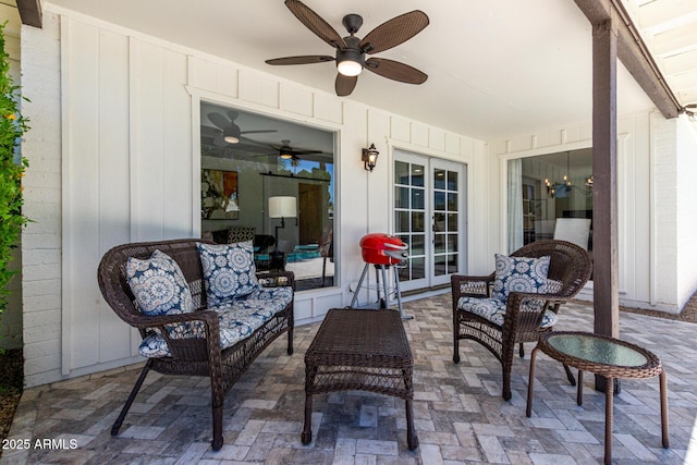 5211 E Winchcomb Dr, Scottsdale, AZ 85254 - view of patio featuring ceiling fan and outdoor lounge area
