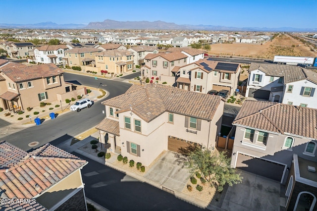 bird's eye view featuring a mountain view