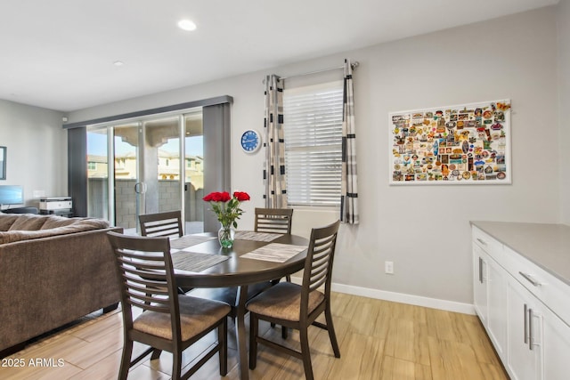 dining room featuring light hardwood / wood-style floors