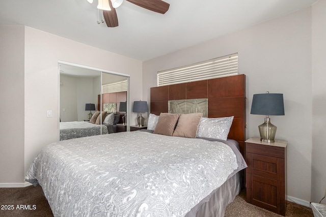 2228 N 52nd St Unit 140, Phoenix, AZ 85008 - carpeted bedroom featuring a closet and ceiling fan
