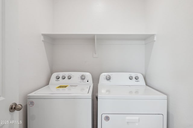 25425 W Graham Trl, Buckeye, AZ 85326 - clothes washing area featuring laundry area and separate washer and dryer