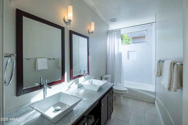 9571 E Nittany Dr, Scottsdale, AZ 85255 - bathroom with double vanity and shower / bath combination with curtain