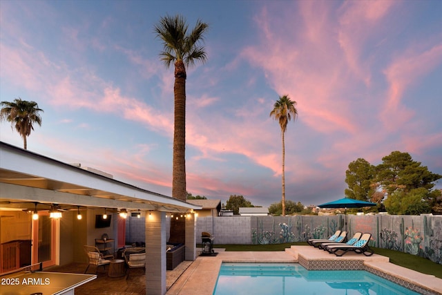 view of pool featuring a patio area