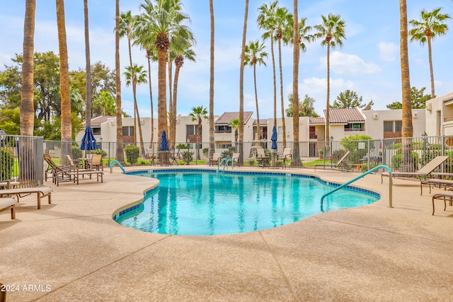 view of pool with a patio area