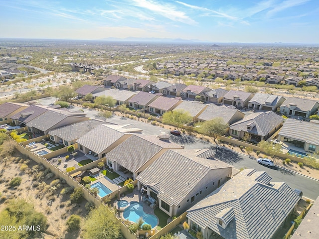 drone / aerial view with a residential view