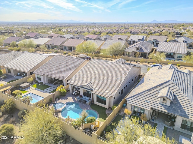 drone / aerial view with a residential view