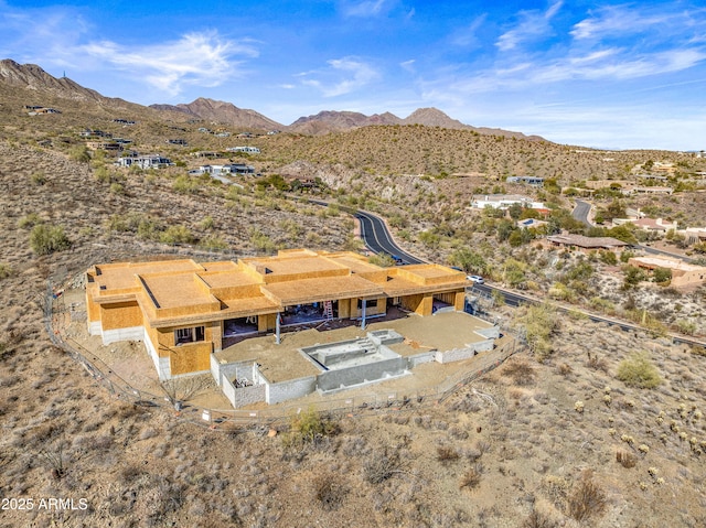 aerial view with a mountain view