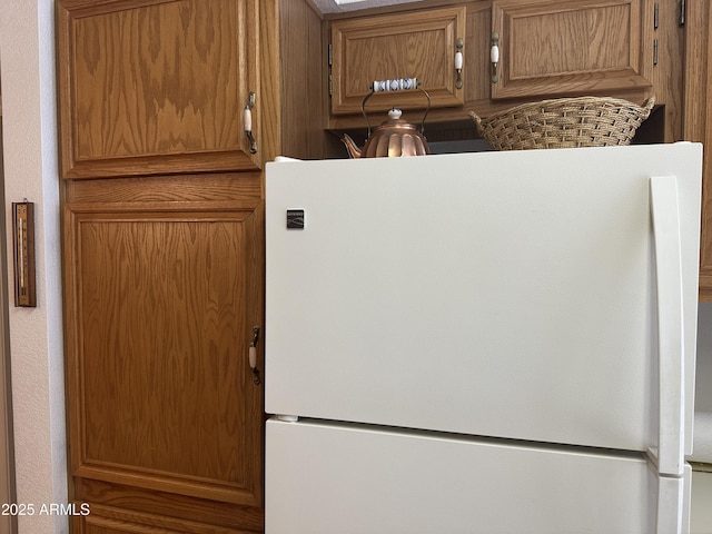 details featuring white fridge