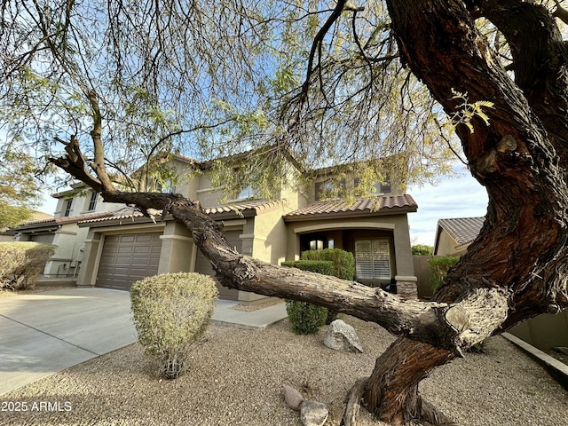 view of front of home with a garage