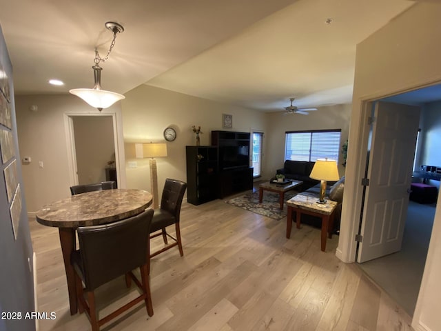 5350 E Deer Valley Dr Unit 3267, Phoenix, AZ 85054 - dining room with light wood-style flooring, a ceiling fan, and recessed lighting