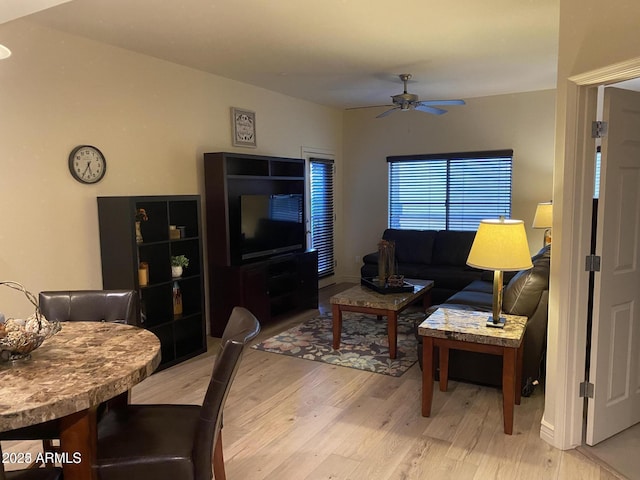 5350 E Deer Valley Dr Unit 3267, Phoenix, AZ 85054 - living room with light wood-type flooring and ceiling fan