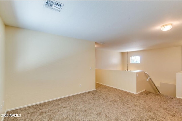 basement featuring carpet flooring