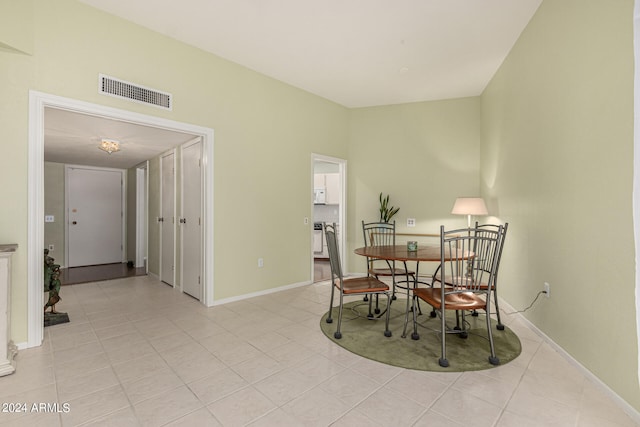 living area with light tile patterned flooring