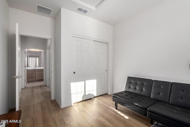 living room featuring light hardwood / wood-style flooring