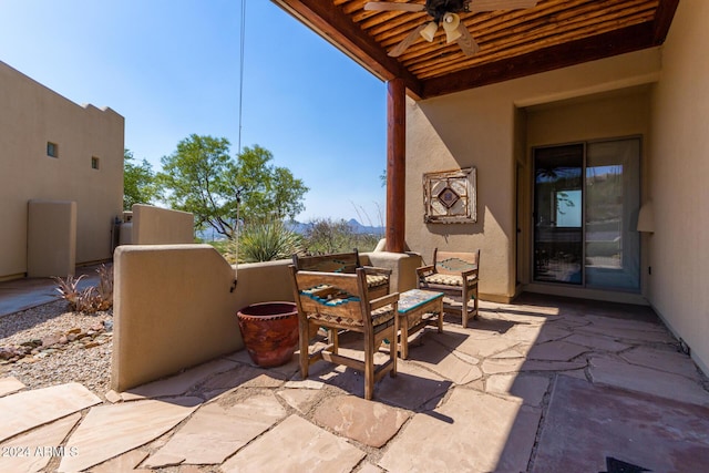 view of patio / terrace with ceiling fan