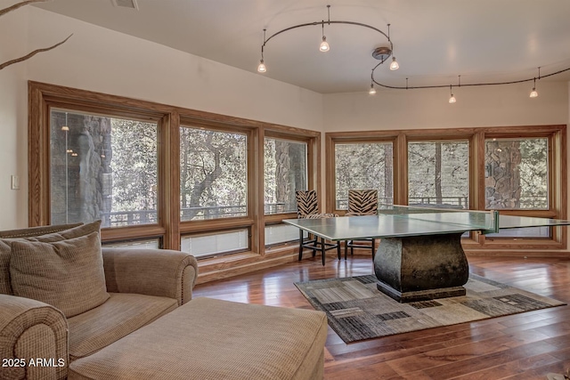 office area with wood-type flooring and a wealth of natural light