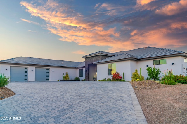 view of front of home featuring a garage