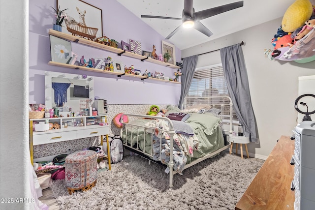 bedroom featuring ceiling fan