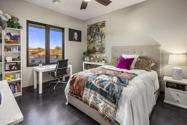 bedroom with ceiling fan