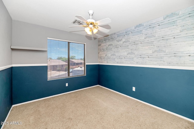 5787 W Barbara Ave, Glendale, AZ 85302 - carpeted empty room featuring ceiling fan, baseboards, and wallpapered walls