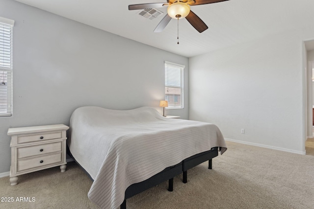 11142 E Ravenna Ave, Mesa, AZ 85212 - bedroom with baseboards, light colored carpet, and ceiling fan